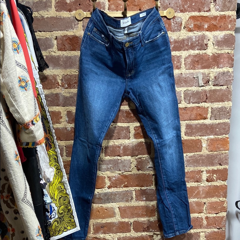 Blue Skinny Jeans with Distressed Details
